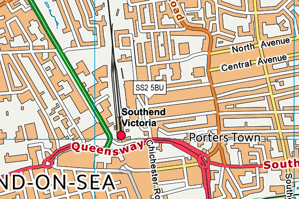 SS2 5BU map - OS VectorMap District (Ordnance Survey)