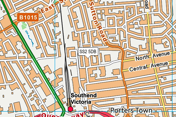 SS2 5DB map - OS VectorMap District (Ordnance Survey)