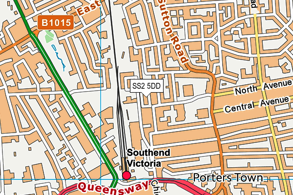 SS2 5DD map - OS VectorMap District (Ordnance Survey)