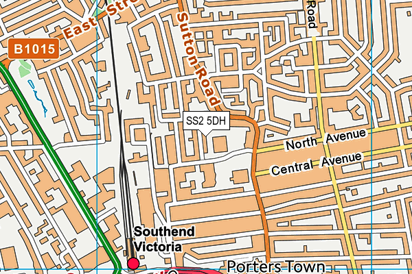 SS2 5DH map - OS VectorMap District (Ordnance Survey)