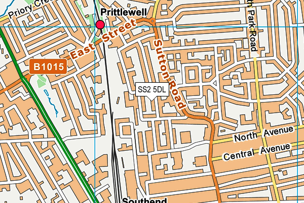 SS2 5DL map - OS VectorMap District (Ordnance Survey)