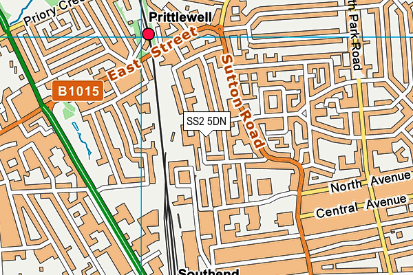 SS2 5DN map - OS VectorMap District (Ordnance Survey)