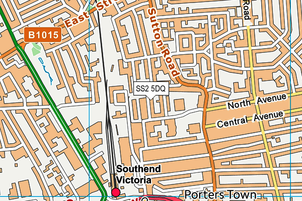 SS2 5DQ map - OS VectorMap District (Ordnance Survey)