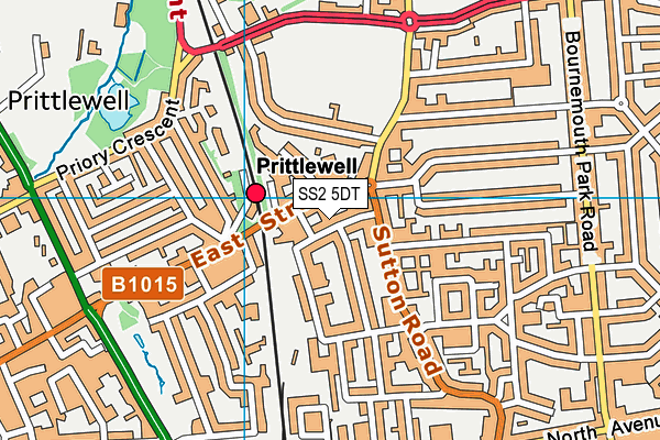 SS2 5DT map - OS VectorMap District (Ordnance Survey)