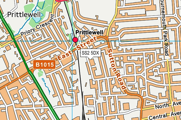 SS2 5DX map - OS VectorMap District (Ordnance Survey)