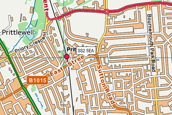 SS2 5EA map - OS VectorMap District (Ordnance Survey)