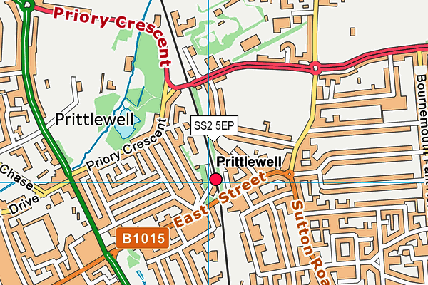 SS2 5EP map - OS VectorMap District (Ordnance Survey)