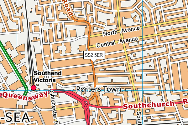 SS2 5ER map - OS VectorMap District (Ordnance Survey)