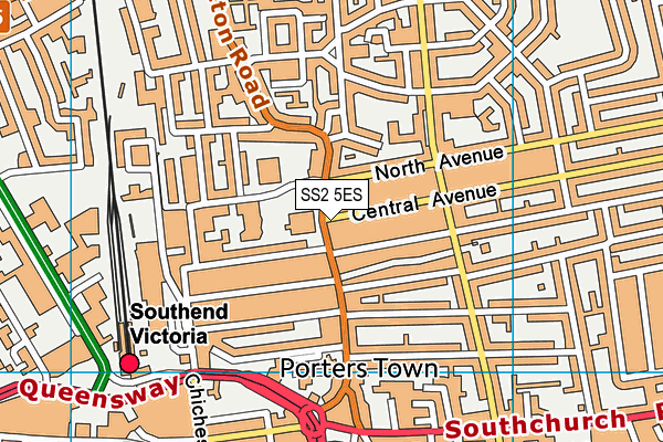 SS2 5ES map - OS VectorMap District (Ordnance Survey)