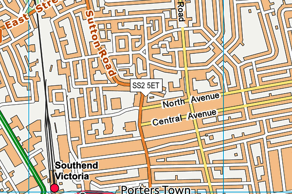 SS2 5ET map - OS VectorMap District (Ordnance Survey)
