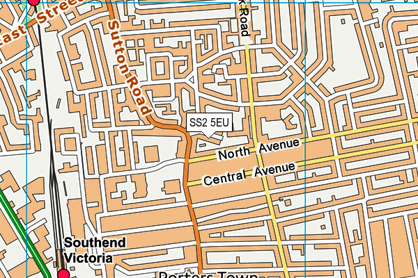 SS2 5EU map - OS VectorMap District (Ordnance Survey)