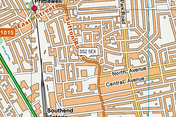 SS2 5EX map - OS VectorMap District (Ordnance Survey)