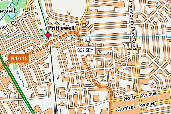 SS2 5EY map - OS VectorMap District (Ordnance Survey)