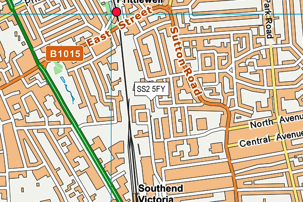 SS2 5FY map - OS VectorMap District (Ordnance Survey)