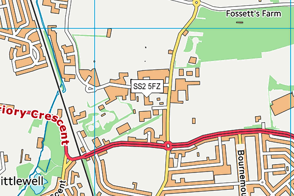 SS2 5FZ map - OS VectorMap District (Ordnance Survey)