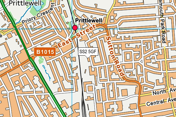 SS2 5GF map - OS VectorMap District (Ordnance Survey)