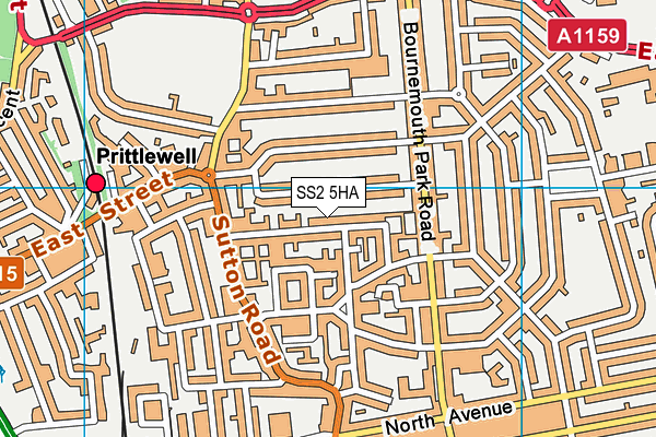 SS2 5HA map - OS VectorMap District (Ordnance Survey)