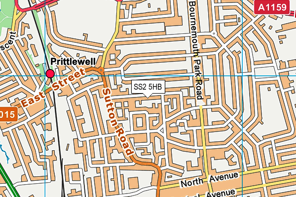 SS2 5HB map - OS VectorMap District (Ordnance Survey)