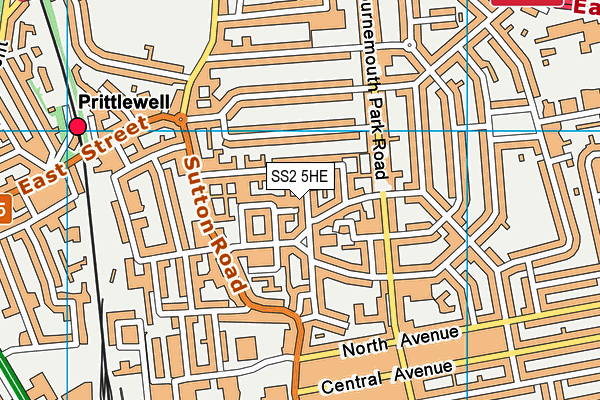 SS2 5HE map - OS VectorMap District (Ordnance Survey)