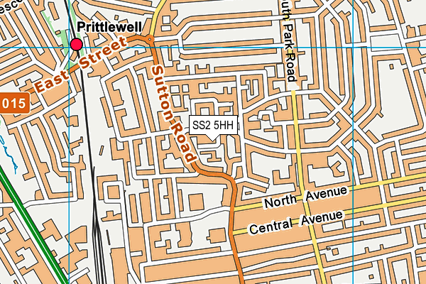 SS2 5HH map - OS VectorMap District (Ordnance Survey)