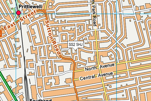 SS2 5HJ map - OS VectorMap District (Ordnance Survey)