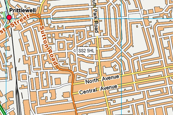 SS2 5HL map - OS VectorMap District (Ordnance Survey)