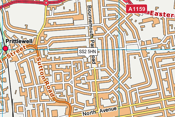 SS2 5HN map - OS VectorMap District (Ordnance Survey)