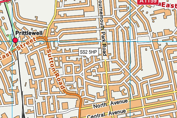 SS2 5HP map - OS VectorMap District (Ordnance Survey)