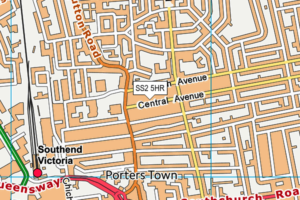 SS2 5HR map - OS VectorMap District (Ordnance Survey)