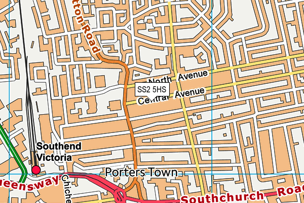 SS2 5HS map - OS VectorMap District (Ordnance Survey)