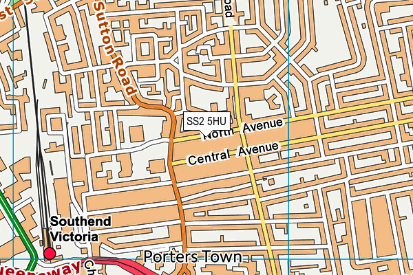 SS2 5HU map - OS VectorMap District (Ordnance Survey)