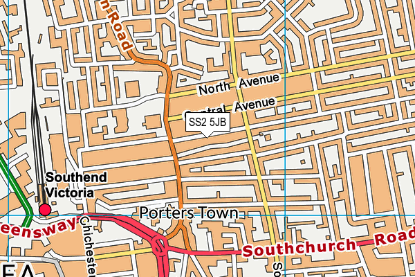 SS2 5JB map - OS VectorMap District (Ordnance Survey)