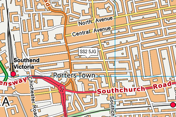 SS2 5JG map - OS VectorMap District (Ordnance Survey)