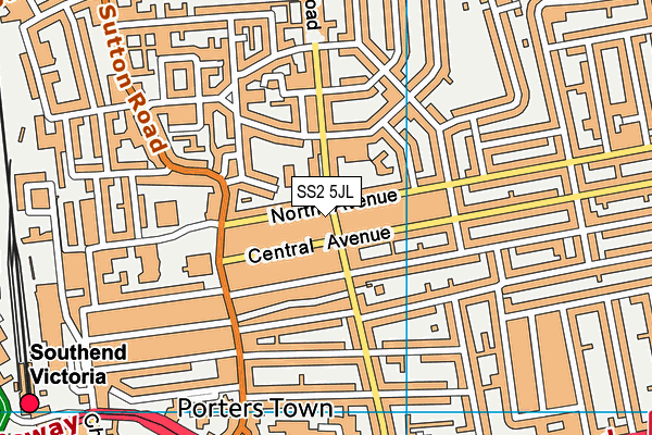 SS2 5JL map - OS VectorMap District (Ordnance Survey)