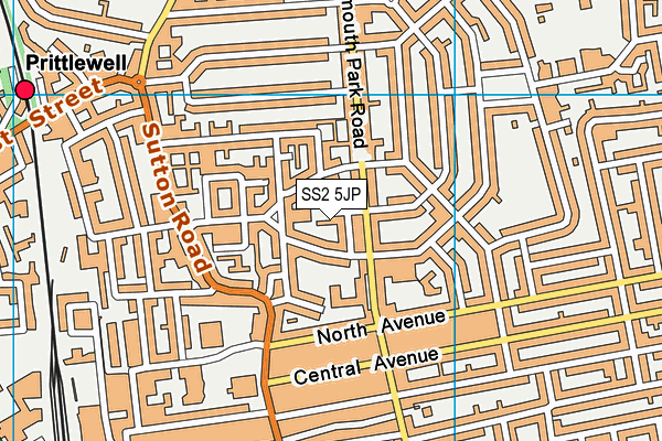 SS2 5JP map - OS VectorMap District (Ordnance Survey)