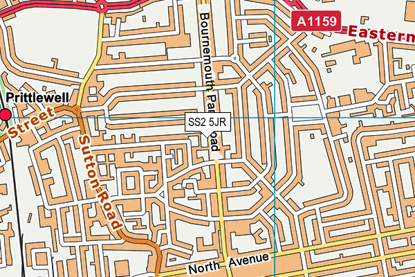 SS2 5JR map - OS VectorMap District (Ordnance Survey)