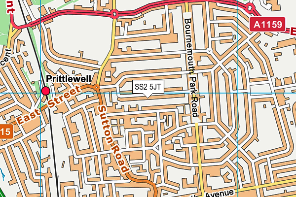 SS2 5JT map - OS VectorMap District (Ordnance Survey)