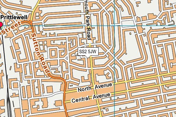 SS2 5JW map - OS VectorMap District (Ordnance Survey)