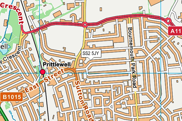 SS2 5JY map - OS VectorMap District (Ordnance Survey)