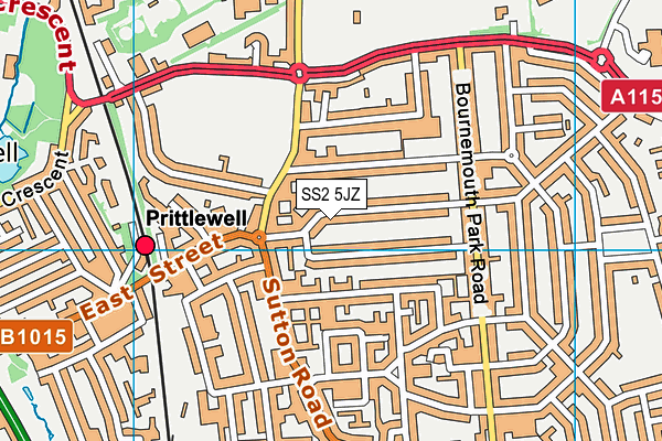 SS2 5JZ map - OS VectorMap District (Ordnance Survey)