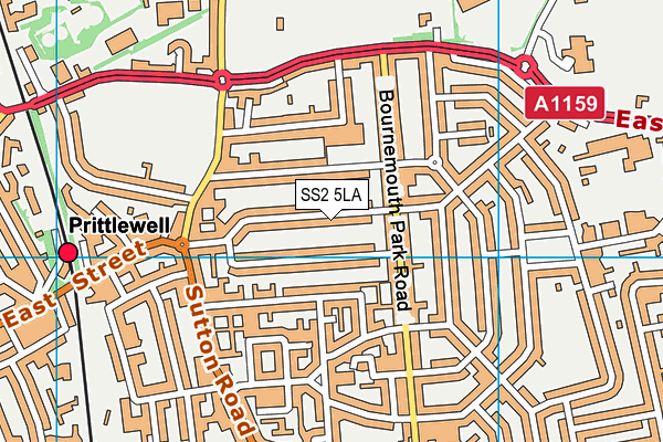 SS2 5LA map - OS VectorMap District (Ordnance Survey)