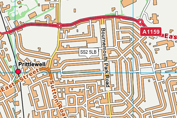 SS2 5LB map - OS VectorMap District (Ordnance Survey)