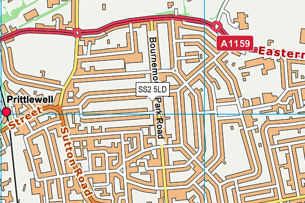 SS2 5LD map - OS VectorMap District (Ordnance Survey)