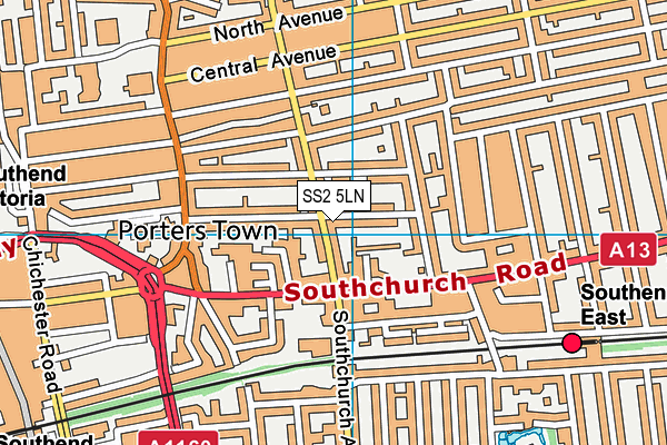 SS2 5LN map - OS VectorMap District (Ordnance Survey)