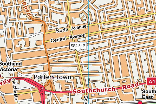 SS2 5LP map - OS VectorMap District (Ordnance Survey)