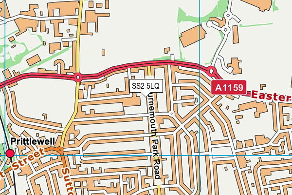 SS2 5LQ map - OS VectorMap District (Ordnance Survey)