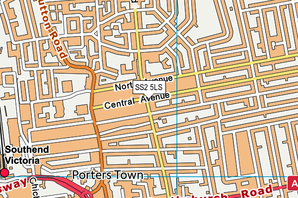 SS2 5LS map - OS VectorMap District (Ordnance Survey)