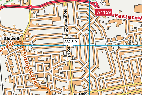 SS2 5LX map - OS VectorMap District (Ordnance Survey)