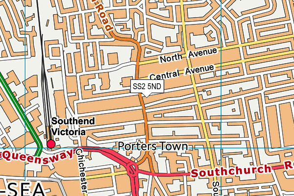 SS2 5ND map - OS VectorMap District (Ordnance Survey)