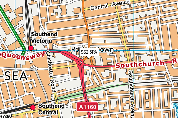 SS2 5PA map - OS VectorMap District (Ordnance Survey)